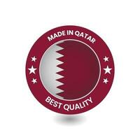 made in qatar 3d badge. rounded label of made in  qatar. vector