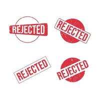 rejected vector grunge stamp. red round rejected grunge vintage stamp.