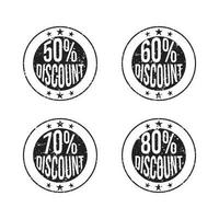 discount offer vector stamps. rounded black badge of sale discount offer.