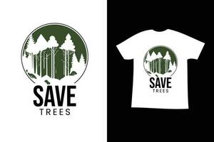 save tree illustration. save tree t shirt design. vector