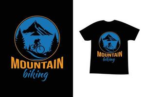 montaña paseo ilustración. montaña ciclismo gráfico para t camisa. bicicleta t camisa diseño. montaña andar en bicicleta vector diseño.