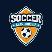 Soccer championship logo design and emblem template, football logo, league vector