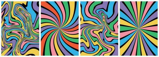 Groovy background,Y2k aesthetic,Vector card in retro psychedelic style,70s vector