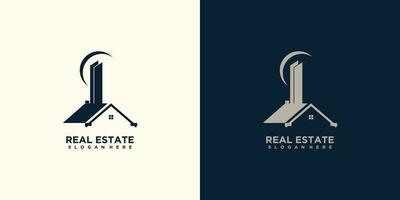 real inmuebles residencial negocio logo diseño vector