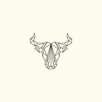 Buffalo logo design with geometri concept vector
