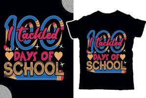 yo abordado 100 dias de escuela, espalda a shcool t camisa diseño, t camisa diseño vector