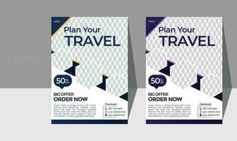 Travel poster or flyer pamphlet brochure design layout space for photo background. vector