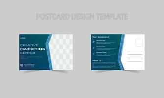 Blue Gradient corporate Business Post Card Layout. vector