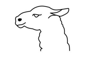 sheep line drawing isolated on white background. vector illustration.