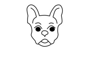 dog line drawing isolated on white background. vector illustration.