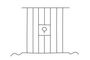 prison line drawing isolated on white background. Vector illustration.