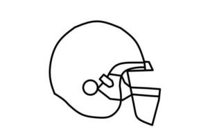 helmet line drawing isolated on white background. Vector illustration.