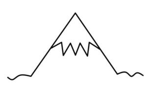 Mountain line drawing isolated on white background. Vector illustration.