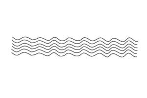 Line drawing of water waves isolated on white background. Vector illustration.