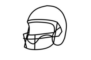 helmet line drawing isolated on white background. Vector illustration.