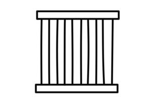 prison line drawing isolated on white background. Vector illustration.