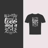 vector cat quotes and cat lover t shirt design template