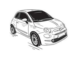 coche ilustracion.mano dibujado.hatchback.coche diseño.entrega y transporte. vector