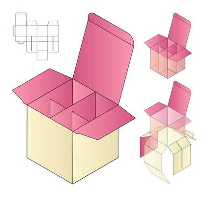 Box packaging die cut template design. 3d mock-up