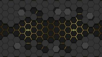 Abstract Polygon With Black and Gold Color vector