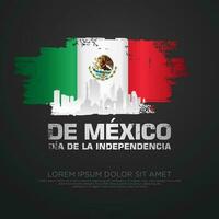 Mexico independence day greeting card template. vector