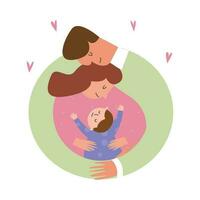 Kid Hugging Parent vector