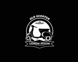 Vintage old scooter logo design template vector