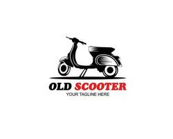 Vintage old scooter logo design template vector