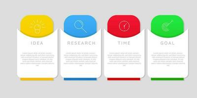 Minimal Business Infographic Template. Timeline with 4 steps,  infographic design suitable for presentations vector