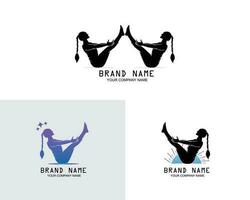 Set of silhouette dance logo design templates collection vector