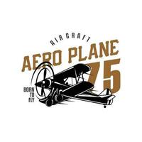 Vintage  retro airplane with emblem logo design Vector template