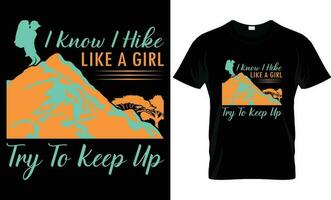 Hiking t-shirt design vector