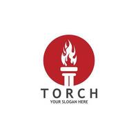 Torch Light Vector Logo Design Template