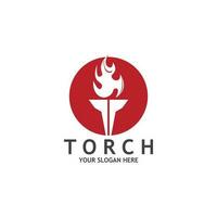 Torch Light Vector Logo Design Template