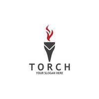 Torch Light Vector Logo Design Template