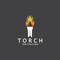 Torch Light Vector Logo Design Template