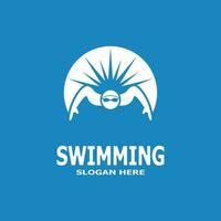 Swimming people logo vector template illustration