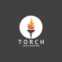 Torch Light Vector Logo Design Template