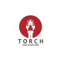 Torch Light Vector Logo Design Template