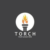 Torch Light Vector Logo Design Template