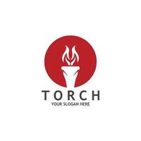 Torch Light Vector Logo Design Template