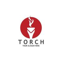 Torch Light Vector Logo Design Template