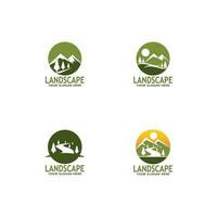 sencillo naturaleza paisaje logo vector ilustración