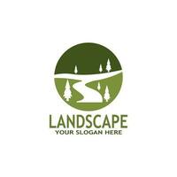 Simple Nature Landscape Logo Vector Illustration