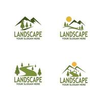 Simple Nature Landscape Logo Vector Illustration