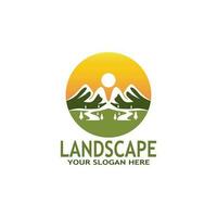 Simple Nature Landscape Logo Vector Illustration