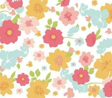 Colorful Flower Background with flower, leaves. Notebook covers. vector