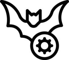 bat line icons vector