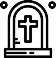 tomb line icons vector