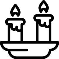 candle line icons vector